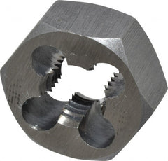 Interstate - 5/16-24 UNF Thread, 11/16" Hex, Right Hand Thread, Hex Rethreading Die - High Speed Steel, 5/16" Thick - Exact Tooling