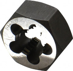 Interstate - 5/8-11 UNC Thread, 1-1/4" Hex, Right Hand Thread, Hex Rethreading Die - High Speed Steel, 5/8" Thick - Exact Tooling