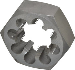 Interstate - 1-1/2 - 8 UNS Thread, 2-9/16" Hex, Right Hand Thread, Hex Rethreading Die - Carbon Steel, 1" Thick - Exact Tooling