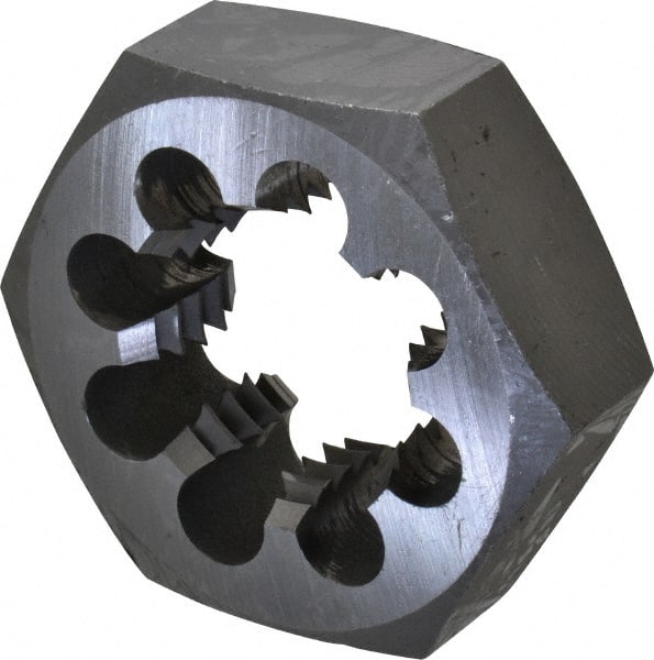 Interstate - 2 - 4-1/2 UNC Thread, 3-1/2" Hex, Right Hand Thread, Hex Rethreading Die - Carbon Steel, 1-1/4" Thick - Exact Tooling