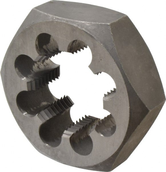 Interstate - 2-8 UNS Thread, 3-1/2" Hex, Right Hand Thread, Hex Rethreading Die - Carbon Steel, 1-1/4" Thick - Exact Tooling