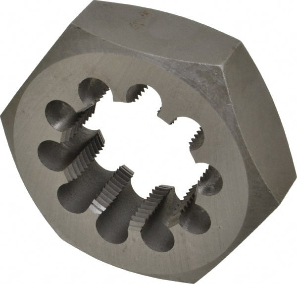 Interstate - 2-1/2 - 8 UNS Thread, 4-1/2" Hex, Right Hand Thread, Hex Rethreading Die - Carbon Steel, 1-1/2" Thick - Exact Tooling