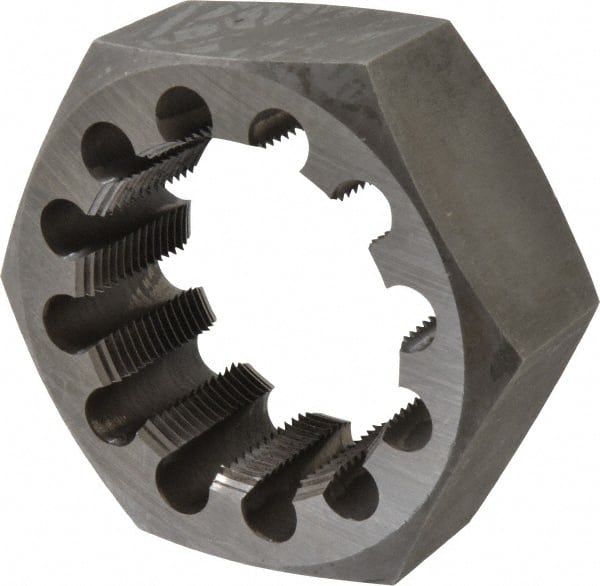 Interstate - 3-1/2 - 8 UNS Thread, 5" Hex, Right Hand Thread, Hex Rethreading Die - Carbon Steel - Exact Tooling