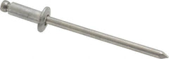 Marson - Button Head Aluminum Open End Blind Rivet - Aluminum Mandrel, 0.126" to 0.187" Grip, 1/4" Head Diam, 0.129" to 0.133" Hole Diam, 0.337" Length Under Head, 1/8" Body Diam - Exact Tooling