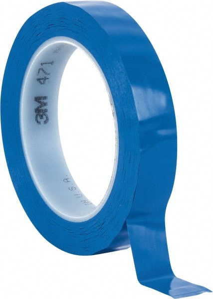 3M - Blue Solid Color Vinyl Tape - 3/4" Wide x 108' Long x 5.2 mil Thick, General Traffic - Exact Tooling