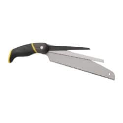 Stanley - 6, 8, 10" Carbon Steel Blade 3-in-1 Saw Set - Aluminum, ABS, TPR Handle, Black Plastic Pistol Grip, 15" OAL - Exact Tooling