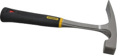 Stanley - 1-1/4 Lb Head Bricklayer's Hammer - 11" OAL, Steel Handle, 1" Face Diam - Exact Tooling