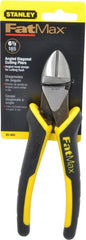 Stanley - 6-1/2" OAL, Diagonal Cutter - 7/8" Jaw Length x 1" Jaw Width, Oval/Angled Head, Double Injection Molded Handle - Exact Tooling