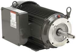 US Motors - TEFC Enclosure, Auto Thermal Protection, 1,725 RPM, 208-230/115 Volt, 60 Hz, Industrial Electric AC/DC Motor - Size 56 Frame, J-Face/Rem Base Mount, 1 Speed, Ball Bearings, 13.6/7.0-6.8 Full Load Amps, B Class Insulation, CCW Drive End - Exact Tooling