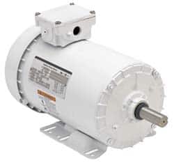 US Motors - 7-1/2 hp, TEFC Enclosure, No Thermal Protection, 1,760 RPM, 208-230/460 Volt, 60 Hz, Three Phase Energy Efficient Motor - Size 213 Frame, Rigid Mount, 1 Speed, Ball Bearings, 20.1-18.3/9.1 Full Load Amps, F Class Insulation, Reversible - Exact Tooling