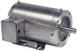 US Motors - 1.5 hp, TENV Enclosure, No Thermal Protection, 1,725 RPM, 208-230/460 Volt, 60 Hz, Three Phase Energy Efficient Motor - Size 145TC Frame, C-Face/Base Mount, 1 Speed, Ball Bearings, 4.9-4.8/2.4 Full Load Amps, F Class Insulation, Reversible - Exact Tooling