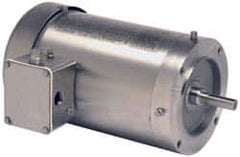 US Motors - 3/4 hp, TENV Enclosure, No Thermal Protection, 1,725 RPM, 208-230/460 Volt, 60 Hz, Three Phase Energy Efficient Motor - Size 56C Frame, C-Face Mount, 1 Speed, Ball Bearings, 2.8-2.7/1.3 Full Load Amps, F Class Insulation, Reversible - Exact Tooling