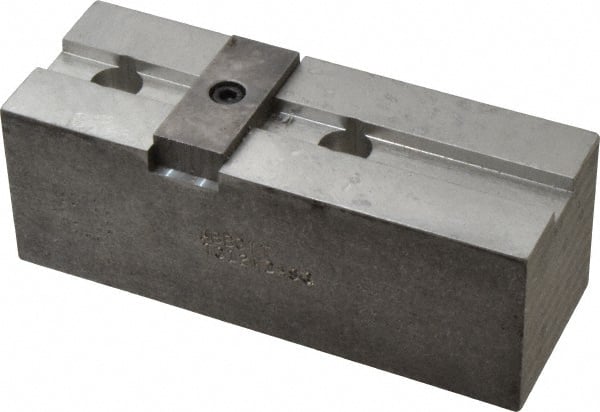 Abbott Workholding Products - 12" & Up Chuck Capacity, Tongue & Groove Attachment, Square Soft Lathe Chuck Jaw - 3 Jaws, Aluminum, 2-1/2" Btw Mount Hole Ctrs, 5-1/2" Long x 2" Wide x 2" High, 1/2" Groove, 1/2" Fastener - Exact Tooling