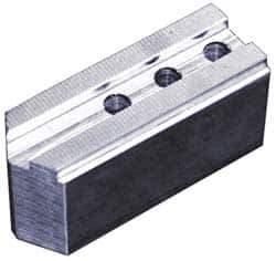 Abbott Workholding Products - 12" & Up Chuck Capacity, 1/16" x 90 Serrated Attachment, Square Soft Lathe Chuck Jaw - 3 Jaws, Aluminum, 1.181" Btw Mount Hole Ctrs, 5-1/2" Long x 2" Wide x 2" High, 0.827" Groove, 0.6299" & 16mm Fastener - Exact Tooling