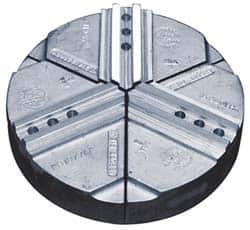 Abbott Workholding Products - 15" & Up Chuck Capacity, 1/16" x 90 Serrated Attachment, Round Soft Lathe Chuck Jaw - 3 Jaws, Cast Aluminum, 1-9/16" Btw Mount Hole Ctrs, 18" Wide x 3" High, 0.827" Groove, 5/8" Fastener - Exact Tooling