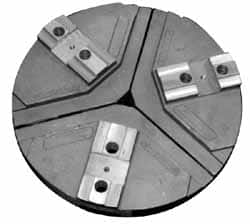 Abbott Workholding Products - 15" & Up Chuck Capacity, Tongue & Groove Attachment, Round Soft Lathe Chuck Jaw - 3 Jaws, Cast Aluminum, 2-1/2" Btw Mount Hole Ctrs, 18" Wide x 3" High, 3/4" & 3/4" Fastener - Exact Tooling