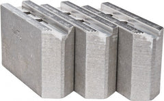 Abbott Workholding Products - 10" & Up Chuck Capacity, 1.5mm x 60° Serrated Attachment, Square Soft Lathe Chuck Jaw - 3 Jaws, Aluminum, 1.1811" Btw Mount Hole Ctrs, 4-1/2" Long x 1-1/2" Wide x 3" High, 0.6299" Groove, 0.4724" & 12mm Fastener - Exact Tooling