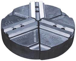 Abbott Workholding Products - 10" & Up Chuck Capacity, 1.5mm x 60° Serrated Attachment, Round Soft Lathe Chuck Jaw - 3 Jaws, Cast Iron, 1.1811" Btw Mount Hole Ctrs, 10" Wide x 2" High, 0.6299" Groove, 0.4724" & 12mm Fastener - Exact Tooling