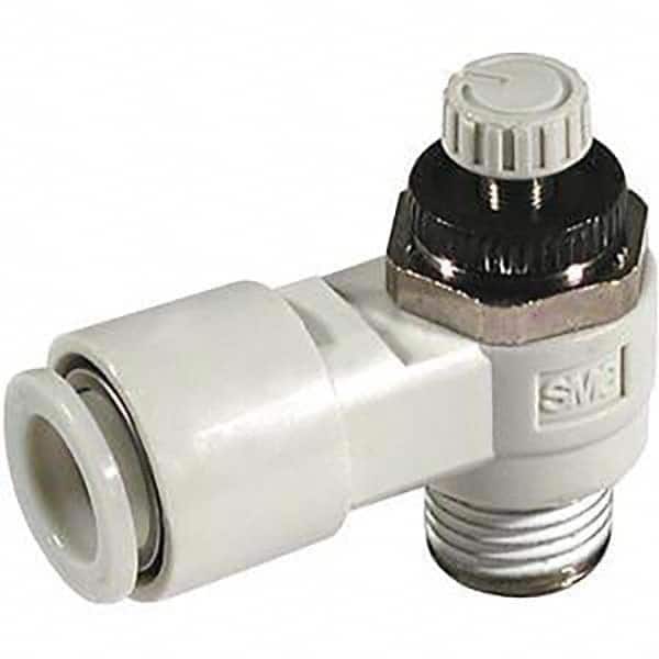 SMC PNEUMATICS - Speed & Flow Control Valves Valve Type: Flow Control Elbow Male Thread Size: R(PT) 1/8 - Exact Tooling