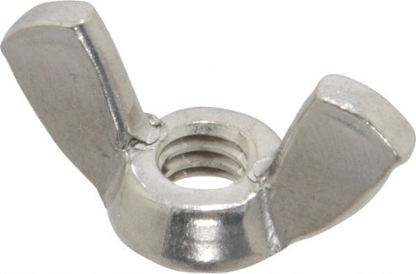 Value Collection - 1/4-20 UNC, Stainless Steel Standard Wing Nut - Grade 316, 1.1" Wing Span, 0.57" Wing Span - Exact Tooling