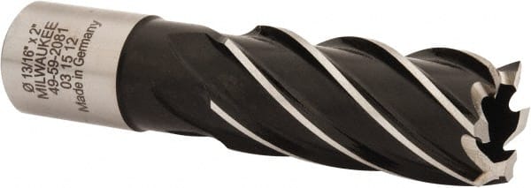 Milwaukee Tool - 13/16" Diam x 2" Deep High Speed Steel Annular Cutter - Exact Tooling