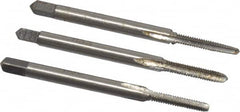 Interstate - #3-48 UNC, 3 Flute, Bottoming, Plug & Taper, Bright Finish, High Speed Steel Tap Set - 1-13/16" OAL, 1/2" Thread Length - Exact Tooling