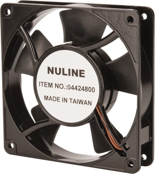 Value Collection - 115 Volts, AC, 81 CFM, Square Tube Axial Fan - 0.15 Amp Rating, 2,600 to 3,600 RPM, 4.7" High x 4.7" Wide x 1" Deep - Exact Tooling