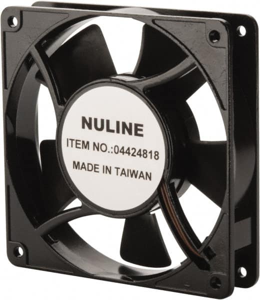 Value Collection - 230 Volts, AC, 81 CFM, Square Tube Axial Fan - 0.07 Amp Rating, 2,600 to 3,600 RPM, 4.7" High x 4.7" Wide x 1" Deep - Exact Tooling