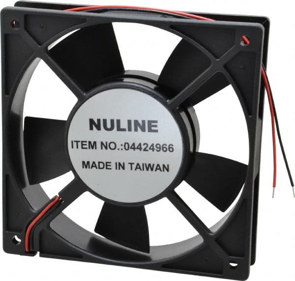 Value Collection - 24 Volts, DC, 88.3 CFM, Square Tube Axial Fan - 0.24 Amp Rating, 2,700 to 3,000 RPM, 4.72" High x 4.72" Wide x 1" Deep - Exact Tooling