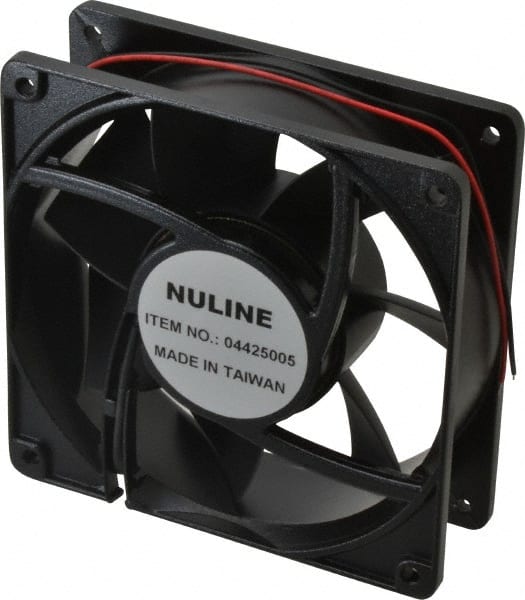 Value Collection - 48 Volts, DC, 145 CFM, Square Tube Axial Fan - 0.4 Amp Rating, 2,600 to 2,900 RPM, 4.7" High x 4.7" Wide x 1-1/2" Deep - Exact Tooling