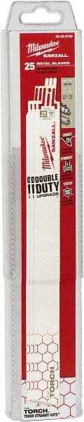 Milwaukee Tool - 12" Long x 1" Thick, Steel Reciprocating Saw Blade - Straight Profile, 18 TPI, Toothed Edge - Exact Tooling