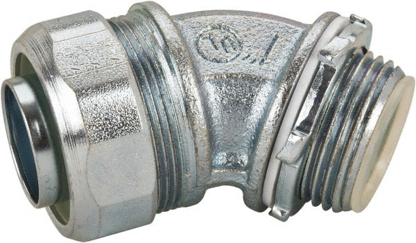 Cooper Crouse-Hinds - 1" Trade, Malleable Iron Threaded Angled Liquidtight Conduit Connector - Insulated - Exact Tooling
