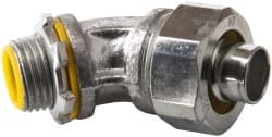 Cooper Crouse-Hinds - 1/2" Trade, Malleable Iron Threaded Angled Liquidtight Conduit Connector - Insulated - Exact Tooling