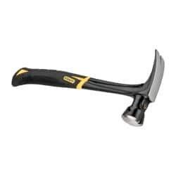Stanley - 1-1/4 Lb Head, Straight Rip Claw Nail Hammer - 13-1/2" OAL, Forged Steel Head, 1-1/4" Face Diam, Smooth Face, Steel Handle with Grip - Exact Tooling