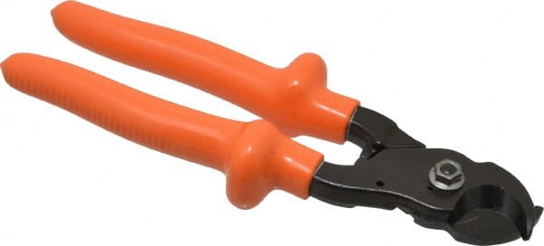 Facom - 9" OAL, 14mm Capacity, 1-3/16" Jaw Length x 1-3/8" Jaw Width, Insulated Cable Cutter Pliers - Round/Center Cut Head, Cushion Handles - Exact Tooling