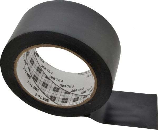 3M - Black Solid Color Vinyl Tape - 2" Wide x 108' Long x 0.005" Thick, General Traffic - Exact Tooling