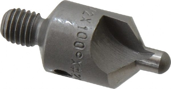 Made in USA - 2-1/2" OAL, 1/2" Head Diam, 2 Flute, 100° Incl Angle, Integral Pilot, Adjustable Stop Countersink - Exact Tooling