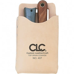 CLC - General Purpose Holster with 1 Pocket - Leather, Natural (Color), 4-1/4" Wide x 7-1/2" High x 1" Deep - Exact Tooling