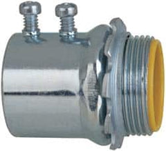 Cooper Crouse-Hinds - 1-1/4" Trade, Steel Set Screw Straight EMT Conduit Connector - Insulated - Exact Tooling