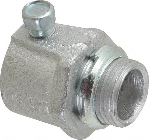 Cooper Crouse-Hinds - 1/2" Trade, Malleable Iron Set Screw Straight Rigid/Intermediate (IMC) Conduit Connector - Noninsulated - Exact Tooling