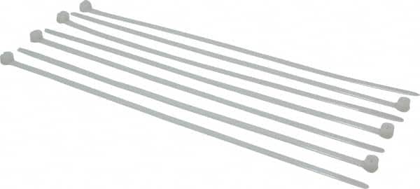 Thomas & Betts - 13.4" Long Natural (Color) Nylon Standard Cable Tie - 120 Lb Tensile Strength, 1.65mm Thick, 88.9mm Max Bundle Diam - Exact Tooling