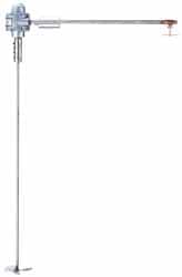 Neptune Mixer - 60 psi Air Pressure, 1/10 hp, Lab Clamp, Air Powered Mixer - 20 Inch Long Shaft, 316 Stainless Steel Shaft, 200 to 2,000 RPM, Compatible with Drum Container - Exact Tooling