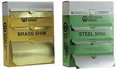Precision Brand - 4 Piece, 50 Inch Long x 6 Inch Wide x 0.001 to 0.005 Inch Thick, Assortment Roll Shim Stock - Brass, 0.001 to 0.005 Inch Thick - Exact Tooling