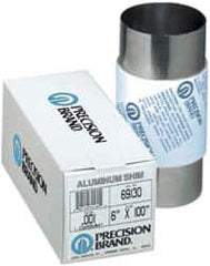 Precision Brand - 100 Inch Long x 6 Inch Wide x 0.001 Inch Thick, Roll Shim Stock - Aluminum - Exact Tooling