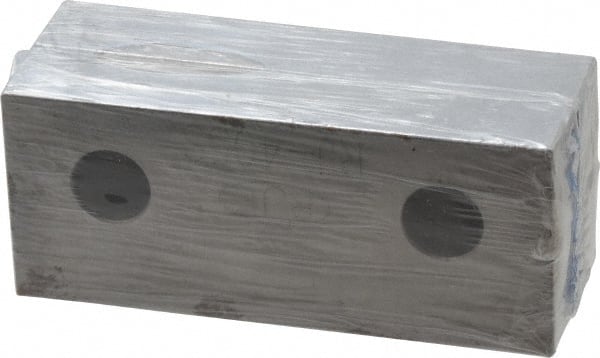 Gibraltar - 4-1/8" Wide x 1-3/4" High x 3/4" Thick, Flat/No Step Vise Jaw - Soft, Steel, Fixed Jaw, Compatible with 4" Vises - Exact Tooling