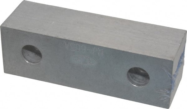 Gibraltar - 6-1/8" Wide x 2" High x 1" Thick, Flat/No Step Vise Jaw - Soft, Aluminum, Fixed Jaw, Compatible with 6" Vises - Exact Tooling