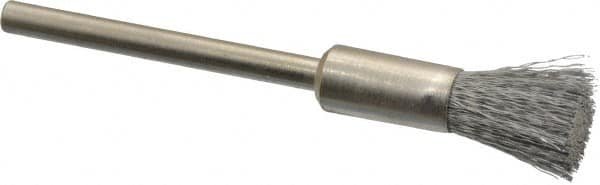 Anderson - 1/4" Brush Diam, Crimped, End Brush - 1/8" Diam Shank, 25,000 Max RPM - Exact Tooling