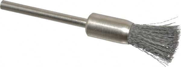 Anderson - 5/16" Brush Diam, Crimped, End Brush - 1/8" Diam Shank, 25,000 Max RPM - Exact Tooling