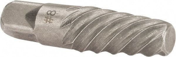 Interstate - Spiral Flute Screw Extractor - #8 Extractor for 1-1/8 to 1-3/8" Screw, 4-3/8" OAL - Exact Tooling