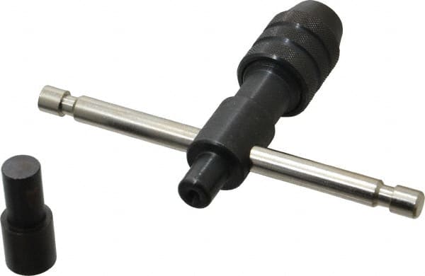 Made in USA - 1/4 to 1/2" Tap Capacity, T Handle Tap Wrench - 4" Overall Length - Exact Tooling